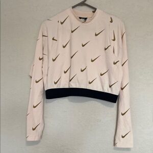 Nike Women's Gold Swoosh Crop Top